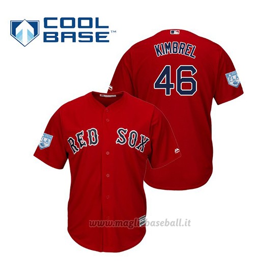 Maglia Baseball Uomo Boston Red Sox Craig Kimbrel Cool Base Entrenamiento De Primavera 2019 Rosso